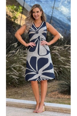 171158 - Vestido Ramany Estampa Folhagem